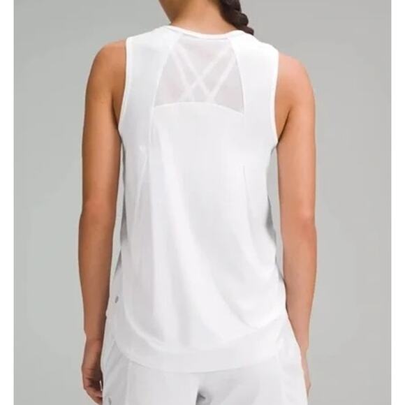 Lululemon Sculpt Flowy Relaxed Fit Mesh Muscle Tank Top White Medium - Picture 2 of 8